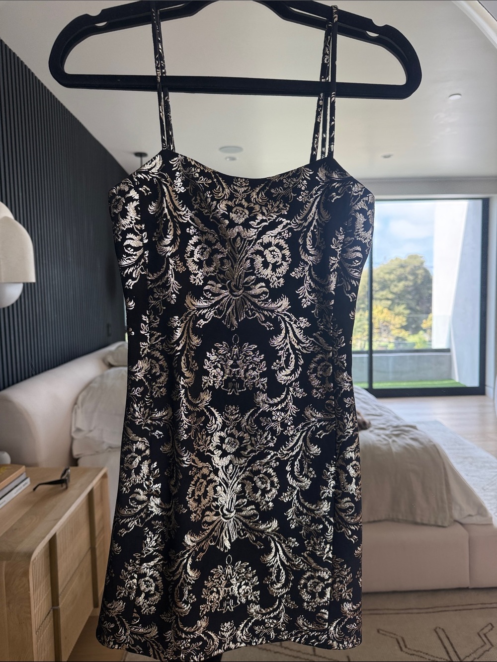 Alice+Olivia NWT Black & Gold Mini Dress